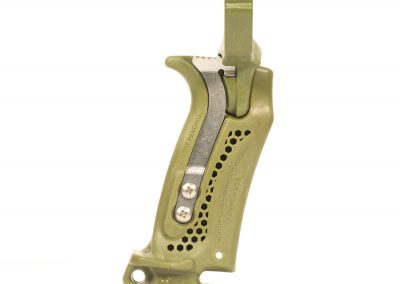 Hammer grip shown from the right side in green